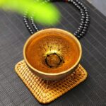 Buddha Stones Gold Spot Pattern Chinese Jianzhan Ceramic Teacup Kung Fu Tea Cup Bowl With Gift Box