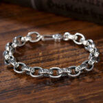 Buddha Stones 925 Sterling Silver Om Mani Padme Hum Engraved Peace Bracelet Bangle