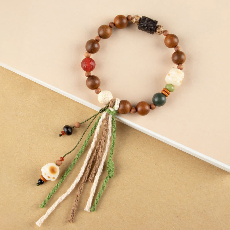 eb9558a8-d302-42bf-be5d-6a25e0bcb145 Buddha Stones Lightning Strike Wood Bodhi Seed Cat Paw Claw Auspiciousness Protection Tassel Bracelet - Image 1
